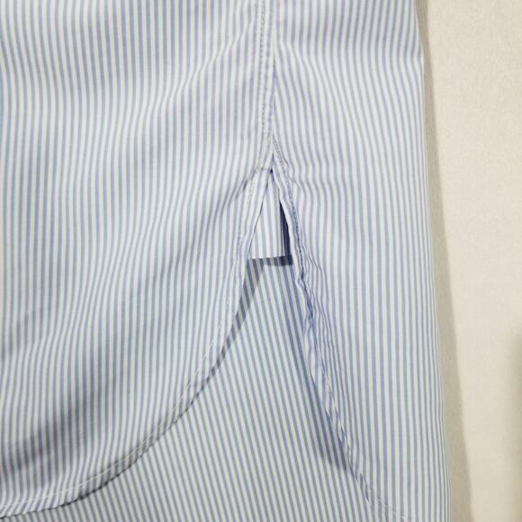 Ben Silver Shirt Mens 17.5 36 Blue Stripe Button Down Dress Classic Pocket - Picture 7 of 13
